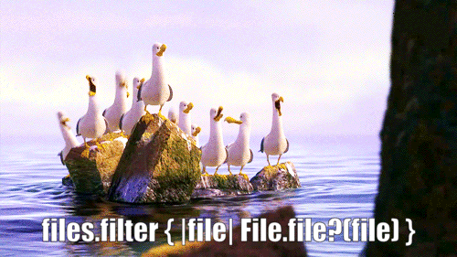 Finding Nemo "Mine" meme but using "file" instead