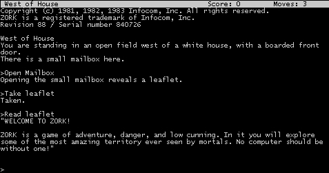 Zork prompt